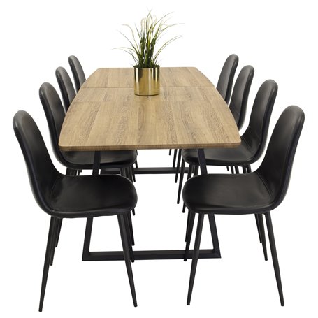 Matgrupp Inca med Polar matstolar, 160 × 85 cm