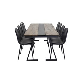 Matgrupp Jakarta med Polar matstolar, 200 × 90 cm