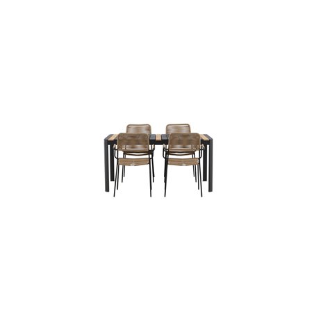 Matgrupp Togo med Lindos matstolar, 150 × 90 cm