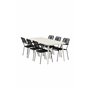Matgrupp Lina med Lindos matstolar, 200 × 90 cm, Beige/Svart