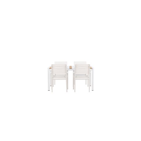 Matgrupp Togo med Santorini matstolar, 150 × 90 cm