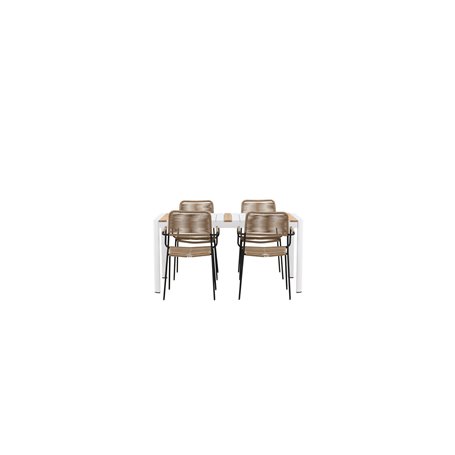 Matgrupp Togo med Lindos matstolar, 150 × 90 cm