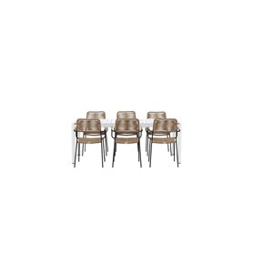 Matgrupp Togo med Lindos matstolar, 200 × 100 cm