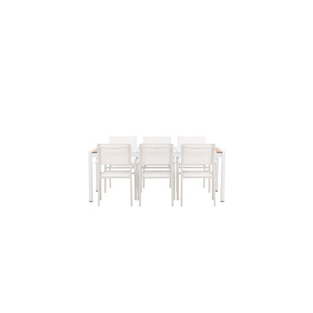Matgrupp Togo med Santorini matstolar, 200 × 100 cm