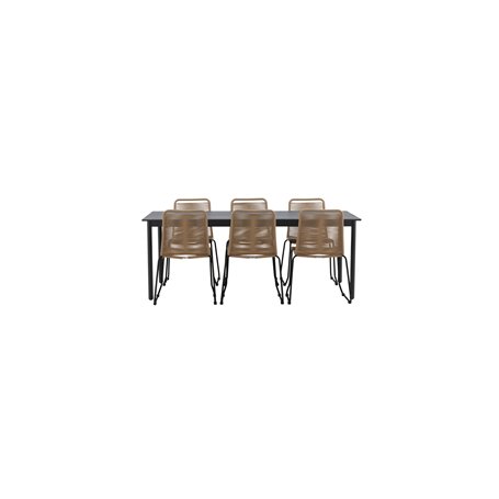 Matgrupp Modena med Lindos matstolar, 200 × 100 cm