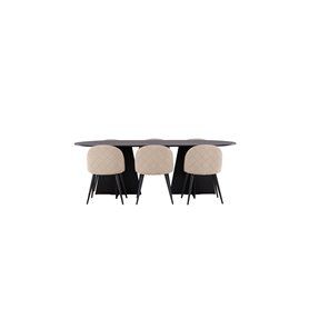 Matgrupp Bootcut med Velvet matstolar, 230 × 115 cm