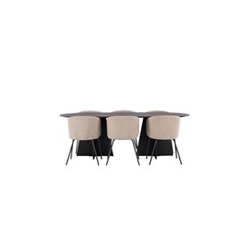 Matgrupp Bootcut med Berit matstolar, 230 × 115 cm