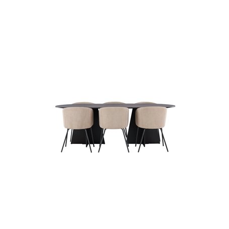 Matgrupp Bootcut med Berit matstolar, 230 × 115 cm