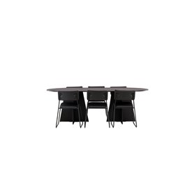 Matgrupp Bootcut med Kenth matstolar, 230 × 115 cm