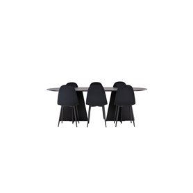 Matgrupp Bootcut med Polar matstolar, 230 × 115 cm
