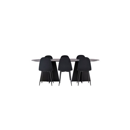 Matgrupp Bootcut med Polar matstolar, 230 × 115 cm