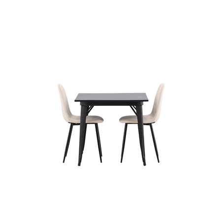 Matgrupp Tempe med Polar matstolar, 80 × 80 cm