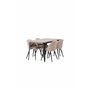 Matgrupp Tempe med Velvet matstolar, 140 × 80 cm