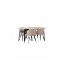 Matgrupp Tempe med Velvet matstolar, 140 × 80 cm