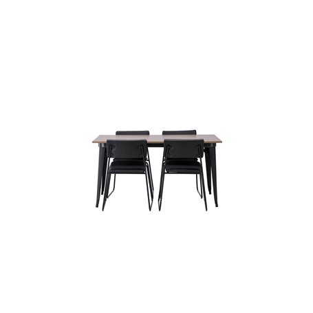 Matgrupp Tempe med Kenth matstolar, 140 × 80 cm