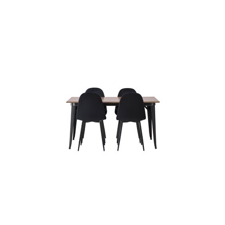 Matgrupp Tempe med Polar matstolar, 140 × 80 cm