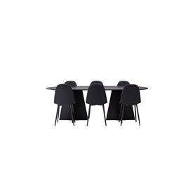 Matgrupp Bootcut med Polar matstolar, 230 × 115 cm