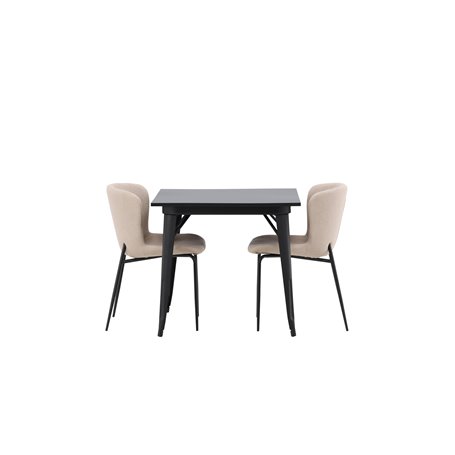 Matgrupp Tempe med Modesto matstolar, 80 × 80 cm