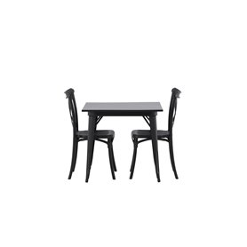 Matgrupp Tempe med Crosett matstolar, 80 × 80 cm