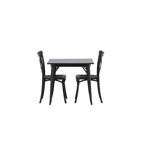 Matgrupp Tempe med Crosett matstolar, 80 × 80 cm
