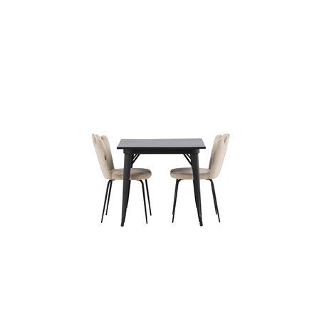 Matgrupp Tempe med Limhamn matstolar, 80 × 80 cm