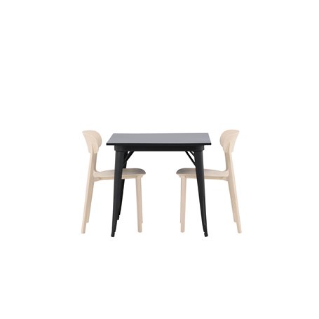 Matgrupp Tempe med Åstol matstolar, 80 × 80 cm