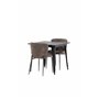 Matgrupp Tempe med Modesto matstolar, 80 × 80 cm