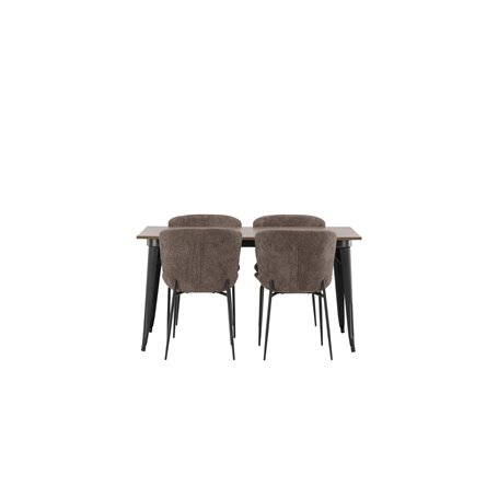 Matgrupp Tempe med Modesto matstolar, 140 × 80 cm