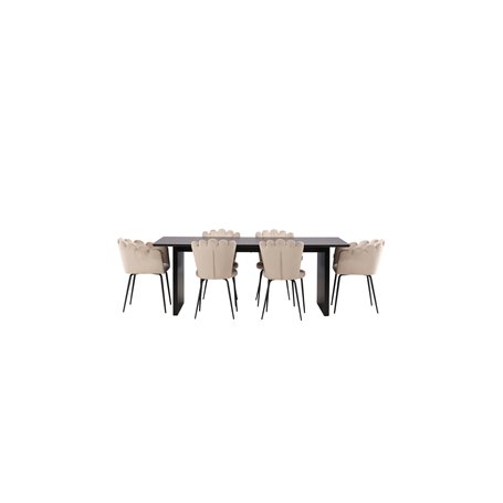 Matgrupp Vail med Limhamn matstolar, 200 × 100 cm