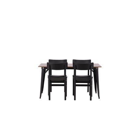 Matgrupp Tempe med Montros matstolar, 140 × 80 cm