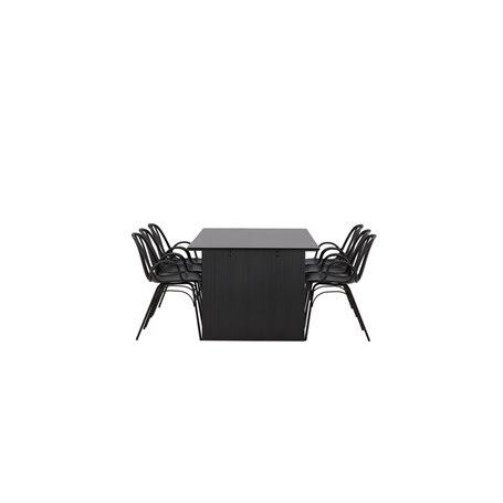 Matgrupp Vail med Dyrön matstolar, 200 × 100 cm