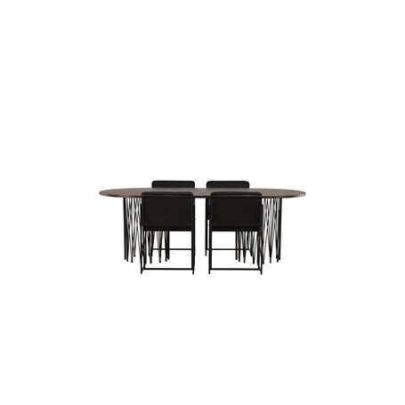 Matgrupp Stone med Richmond matstolar, 220 × 100 cm