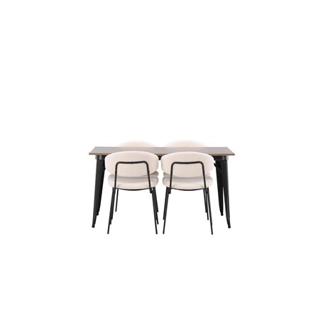 Matgrupp Tempe med Chico matstolar, 140 × 80 cm