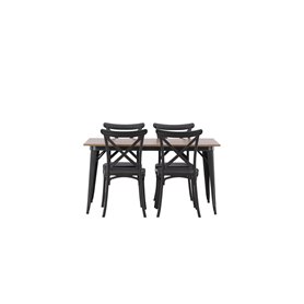 Matgrupp Tempe med Crosett matstolar, 140 × 80 cm