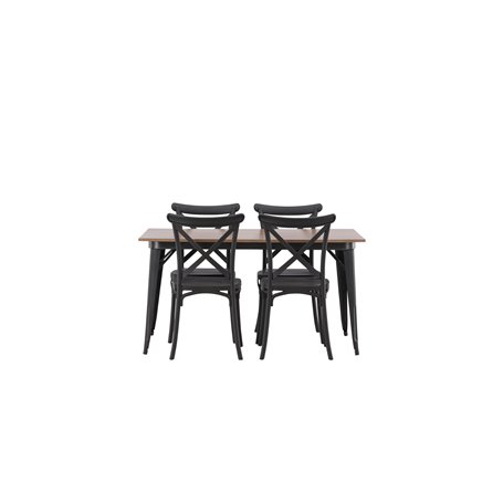 Matgrupp Tempe med Crosett matstolar, 140 × 80 cm