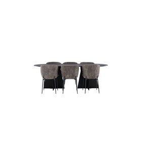 Matgrupp Bootcut med Modesto matstolar, 230 × 115 cm