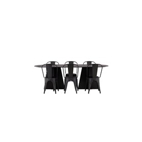 Matgrupp Bootcut med Tempe matstolar, 230 × 115 cm