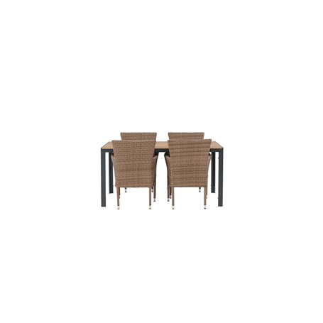 Matgrupp Break med Malina matstolar, 150 × 90 cm