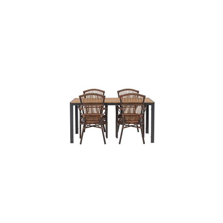 Matgrupp Break med Galera matstolar, 150 × 90 cm