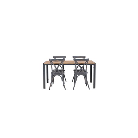 Matgrupp Break med Tablas matstolar, 150 × 90 cm