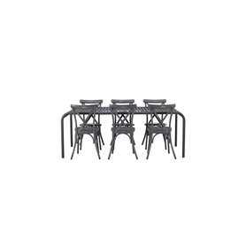Matgrupp Borneo med Tablas matstolar, 200 × 100 cm
