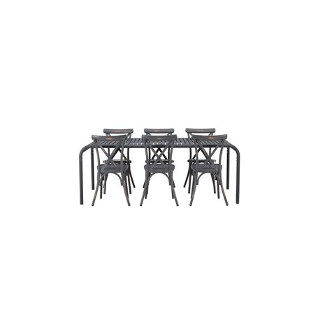 Matgrupp Borneo med Tablas matstolar, 200 × 100 cm