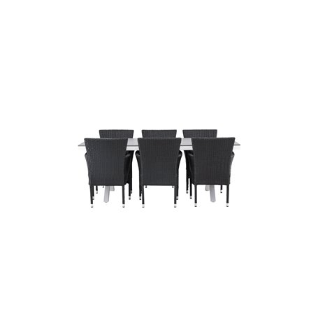 Matgrupp Garcia med Malina matstolar, 200 × 100 cm