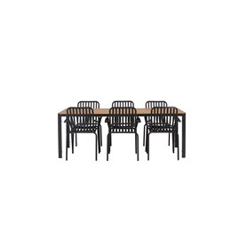 Matgrupp Break med Peking matstolar, 205 × 90 cm