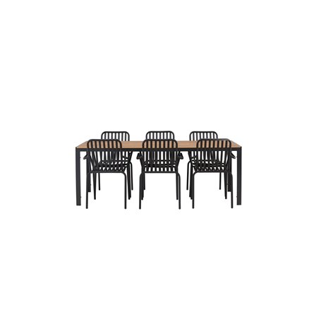Matgrupp Break med Peking matstolar, 205 × 90 cm