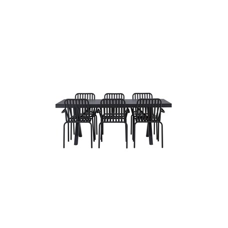 Matgrupp Garcia med Peking matstolar, 200 × 100 cm