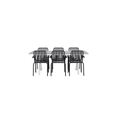 Matgrupp Garcia med Peking matstolar, 200 × 100 cm
