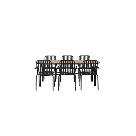 Matgrupp Holmbeck med Peking matstolar, 200 × 90 cm