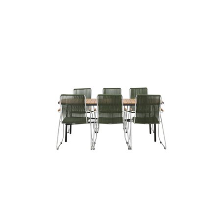 Matgrupp Holmbeck med Bois matstolar, 200 × 90 cm