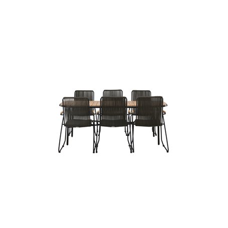 Matgrupp Holmbeck med Bois matstolar, 200 × 90 cm